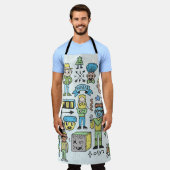 Stomme hipsters doodle set 2. Kleurrijke hand Schort (Gedragen)