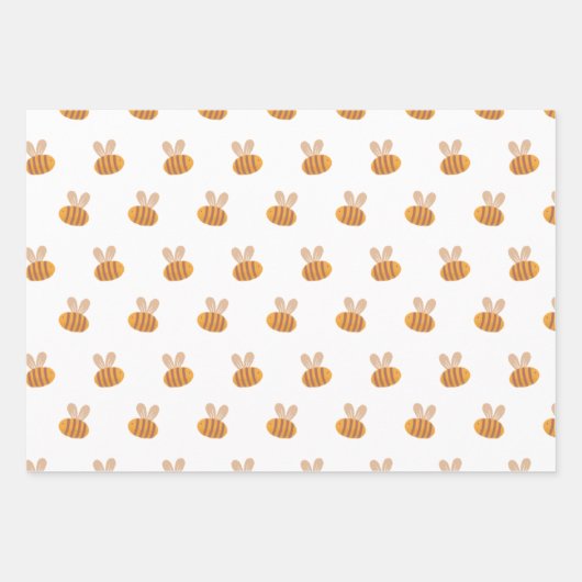 Stomme honingbijenpatroon. Funny yellow animal kin Inpakpapier Vel (Voorkant)