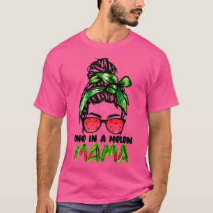 Stomme in een Melon Mama Messy Bun Watermelon Summ T-shirt