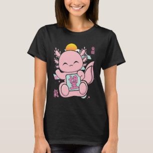 Stomme Japanse esthetische Axolotl met Hope Kanji T-shirt