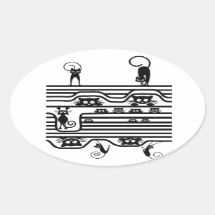 stomme kattenlijn ovale sticker