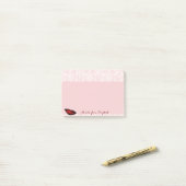 Stomme kleine, stijlvolle meid, kant, rode lips post-it® notes (Op bureau)