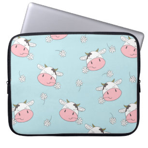 Stomme koeien naadloos patroon.  kinderlijke rugge laptop sleeve