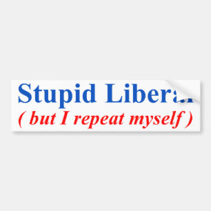 Stomme liberaal bumpersticker