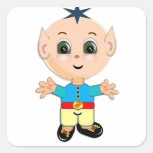 Stomme magische elf vierkante sticker