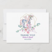 Stomme magische pony en roze rozen, met spuw kaart (Voorkant)