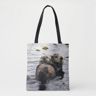 Stomme mama en Pup Zeeen otters Draagtas