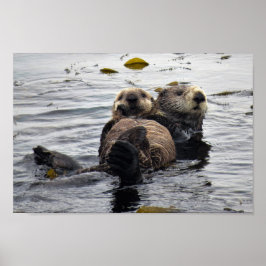 Stomme mama en Pup Zeeen otters Poster