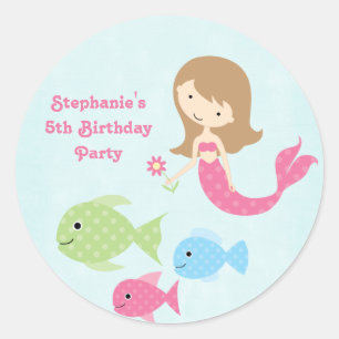 Stomme meisjes verjaardagsstickers ronde sticker