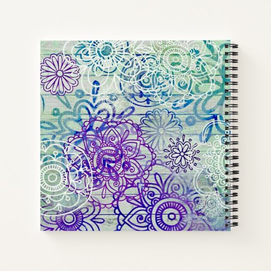 Stomme modderbloemen op een bijtend hout notitieboek (Achterkant)