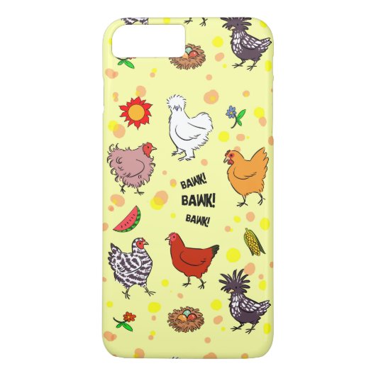 Stomme naadloze kippen patrooncartoon Case-Mate iPhone case (Achterkant)