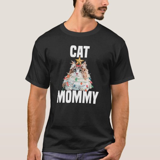 Stomme Noorse boskat met Fairy Lights Crazy T-shirt (Voorkant)