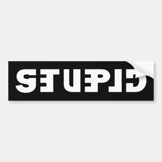 Stomme op de Sticker, Clever in de Mirror Bumpersticker (Voorkant)