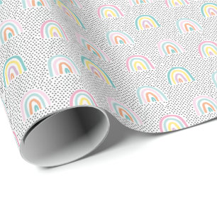 Stomme pastelregenbogen met weinig stippen cadeaupapier