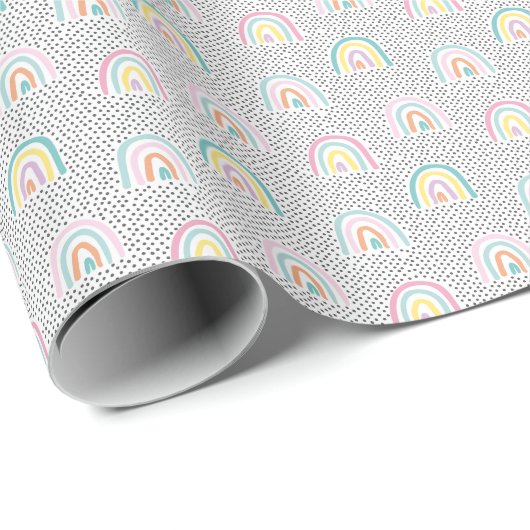 Stomme pastelregenbogen met weinig stippen cadeaupapier (Rol Hoek)