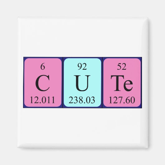 Stomme periodieke lijstnaam magnet magneet (Voorkant)