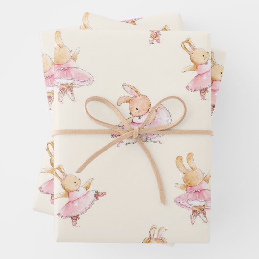 Stomme rabbit ballerina wrappers inpakpapier vel (In situ)