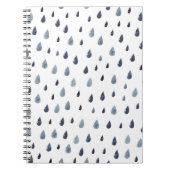 Stomme regen. Waterverf naadloos patroon. Indigo r Notitieboek (Voorkant)