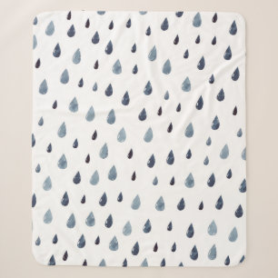 Stomme regen. Waterverf naadloos patroon. Indigo r Sherpa Deken