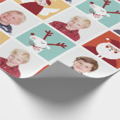 Stomme rendieren, Santa en Angel Blokken Cadeaupapier (Hoek)