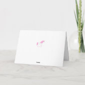 Stomme roze en witte unicorn met Bloemen Birthday Kaart (Achterkant)