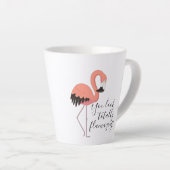 Stomme roze flamingo je ziet er helemaal ontvlamme latte mok (Rechterhoek)