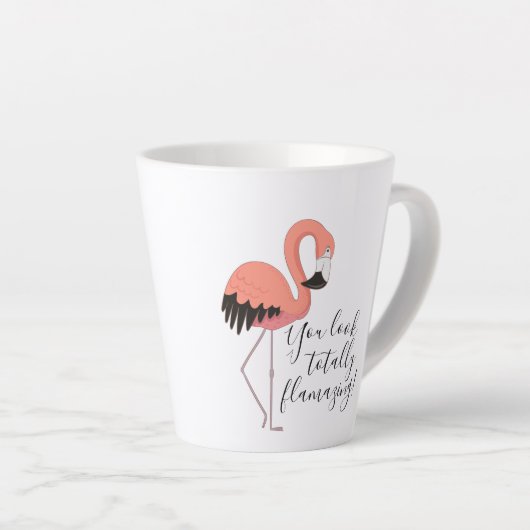 Stomme roze flamingo je ziet er helemaal ontvlamme latte mok (Rechterhoek)