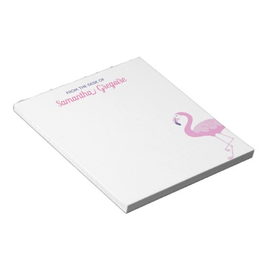 Stomme roze flamingo van het bureau van notitieblok (Schuin)