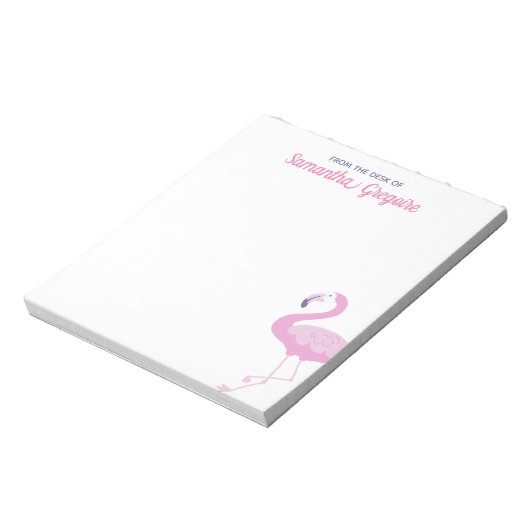 Stomme roze flamingo van het bureau van notitieblok (Gedraaid)