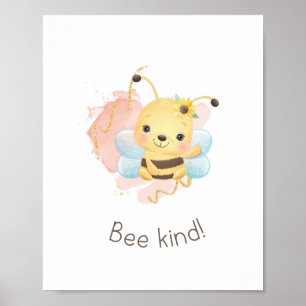 Stomme roze/geel bijensoort! Poster van de zusters