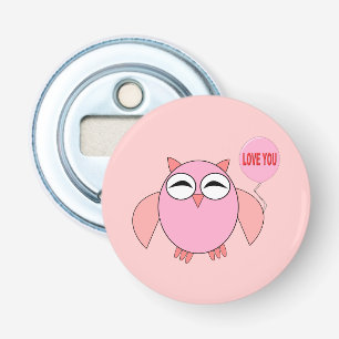 Stomme roze liefde voor de open flesopening button flesopener