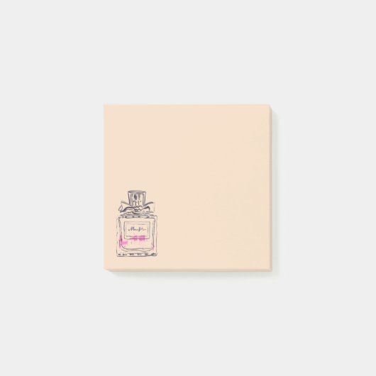 Stomme roze parfume mode post-it® notes (Voorkant)