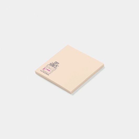 Stomme roze parfume mode post-it® notes (Schuin)