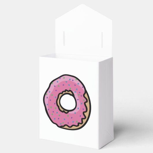 Stomme roze regendruppels donuts bedankdoosjes (Geopend)