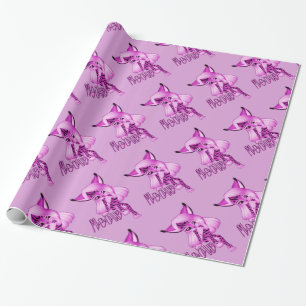 Stomme roze tijgerkattenpapier cadeaupapier
