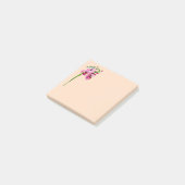 Stomme roze waterverf bloembenodigdheden post-it® notes (Schuin)