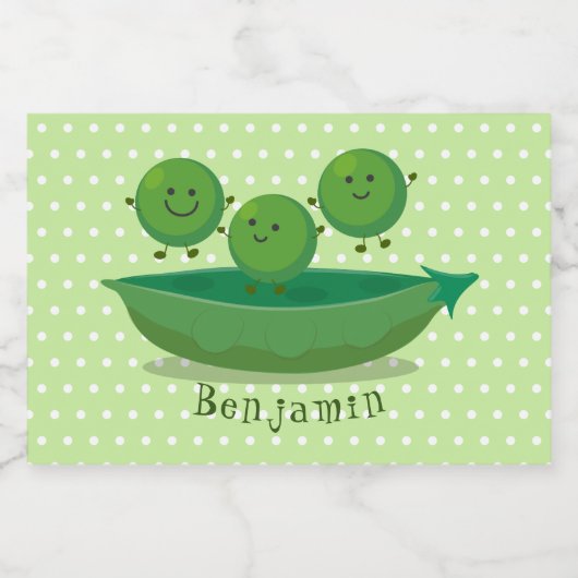 Stomme springerwten in de illustratie van de carto voedselcontainer etiket (Enkel label)