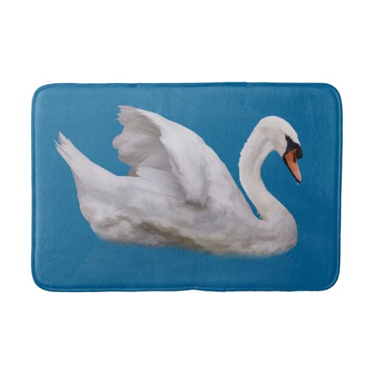 Stomme Swan op blauw Badmat (Voorkant)