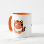 Stomme tijger gepersonaliseerde mug mok (Voorkant links)