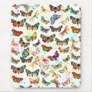 Stomme trendy waterverf splatters butterflies muismat