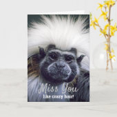 Stomme vermist je slechte haardag Tamarin-aap Kaart (Gele Bloem)