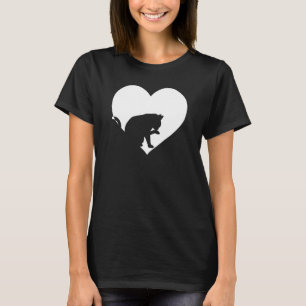 Stomme Vintage die houdt van katten, zwart kat, wi T-shirt