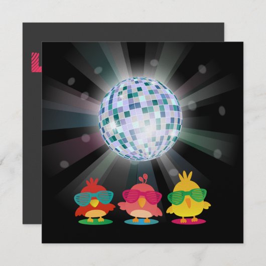 Stomme vogels met shadesdansen en paren kaart (Voorkant / Achterkant)