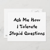 Stomme vragen briefkaart (Voorkant / Achterkant)