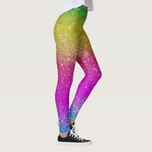 Stomme vrouwen en meisjes Glitter Regenboog Leggings