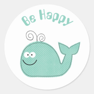 Stomme walvis is blij motivatie sticker