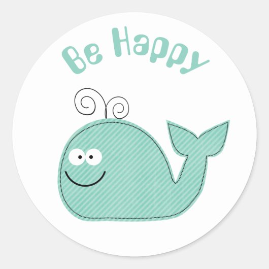 Stomme walvis is blij motivatie sticker (Voorkant)