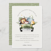 Stomme wilde tropische Oerwouden dieren in de auto Bedankkaart (Voorkant / Achterkant)