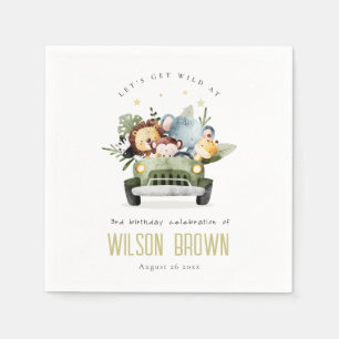 Stomme wilde tropische Oerwouden dieren in de auto Servet