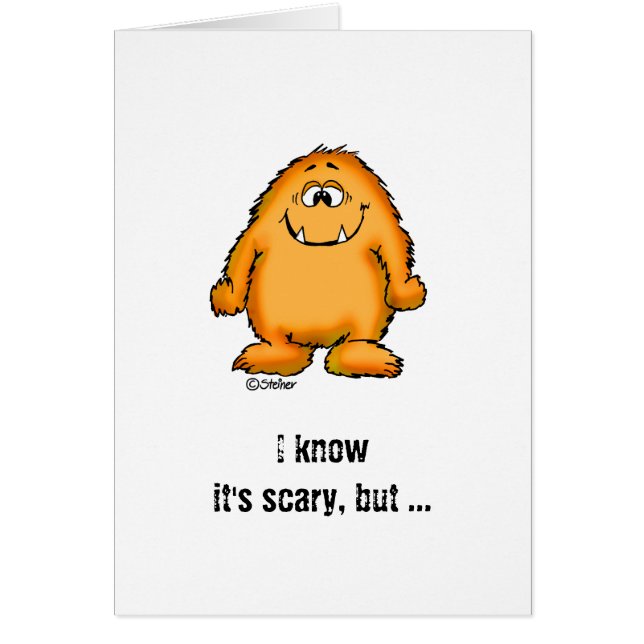 Stomme witte oranje Monster door Send2Smile (Voorkant)